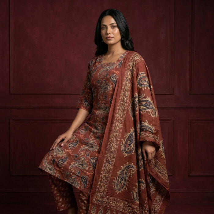 745/-Per-Pcs, M to XXL Set, Discharge Print Straight 3Pcs Suits, ST3-0008