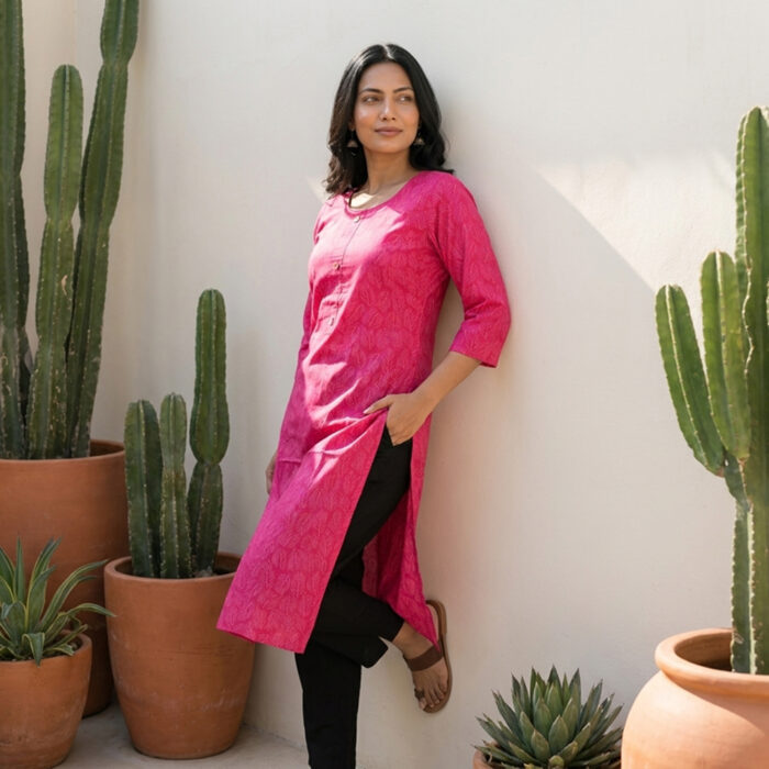 210/-Per-Pcs, M to XXL Set, 60*60 Cotton Single Long Kurti, LK1-0004