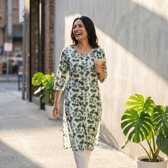 210/-Per-Pcs, M to XXL Set, 60*60 Cotton Single Long Kurti, LK1-0012