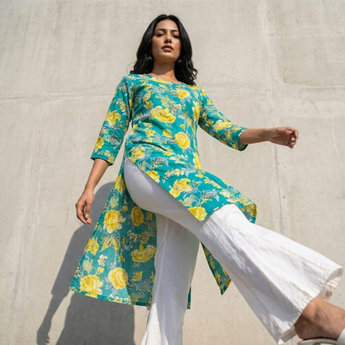 210/-Per-Pcs, M to XXL Set, 60*60 Cotton Single Long Kurti, LK1-0016